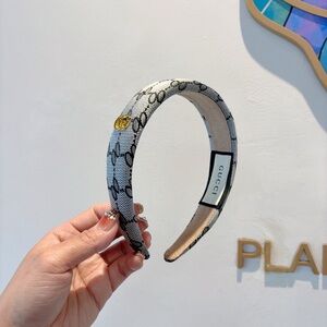 Gucci Kids Monogrammed Gray and Black Headband